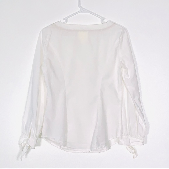 Maeve White Blouse with Blue Buttons - Picture 3 of 9